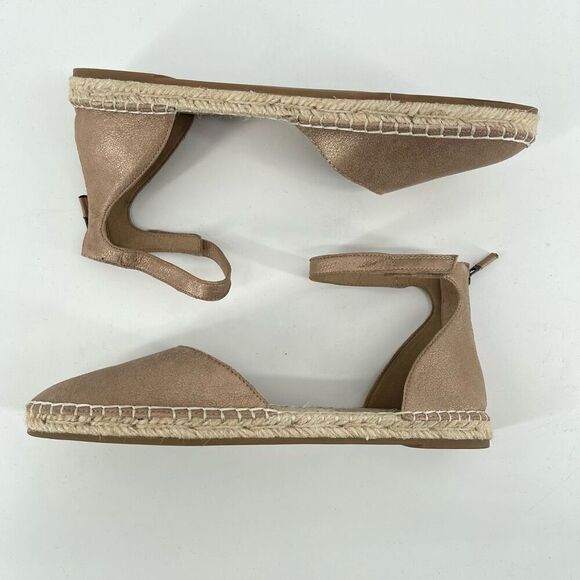 Eileen Fisher Gold Lala Espadrille Flat Ankle Strap Shoes Women’s Size 9.5 - Picture 10 of 14